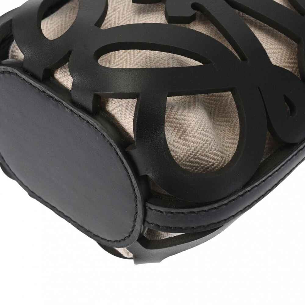 LOEWE Anagram Cutout Black Calfskin Shoulder Bag - Picture 6 of 11